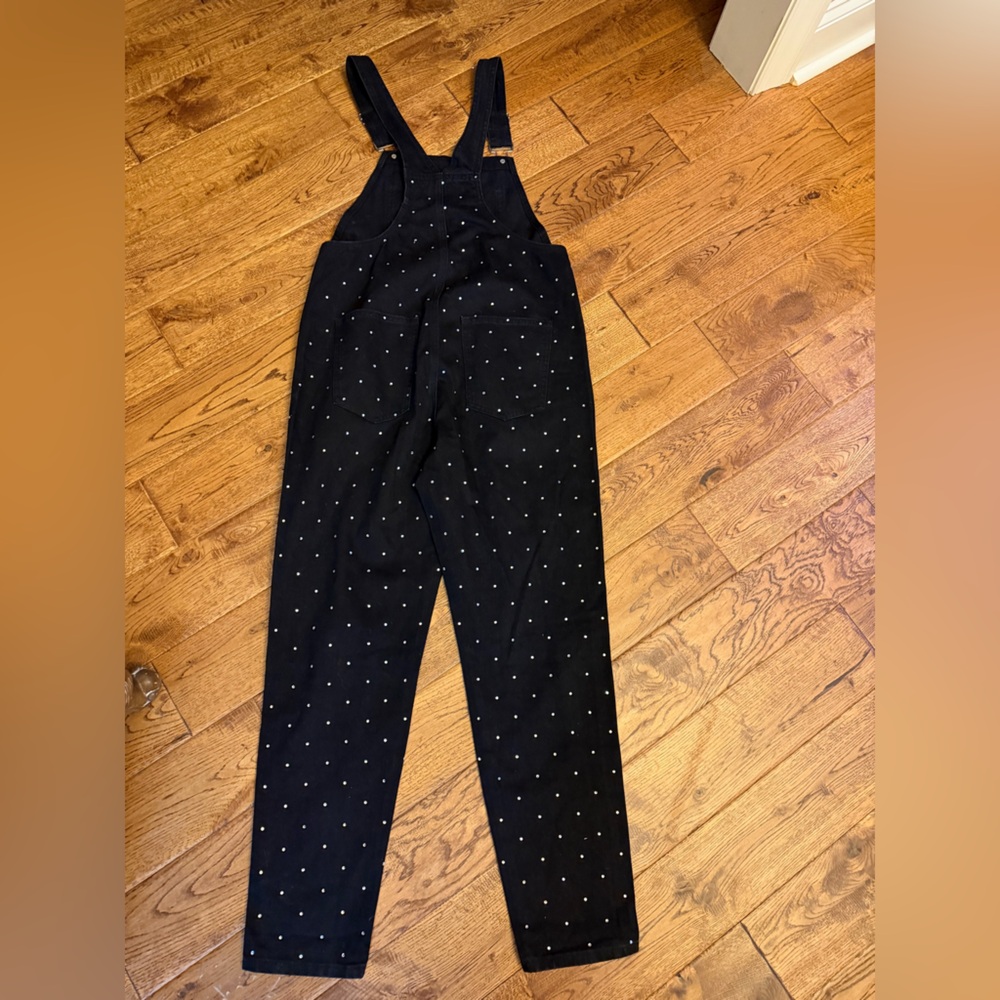 Weworewhat Basic Crystal Denim Overalls Size M Pe… - image 8